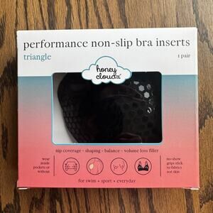 Honey Cloudz Triangle Non Slip Bra Inserts Black Performance Grip - Large, New